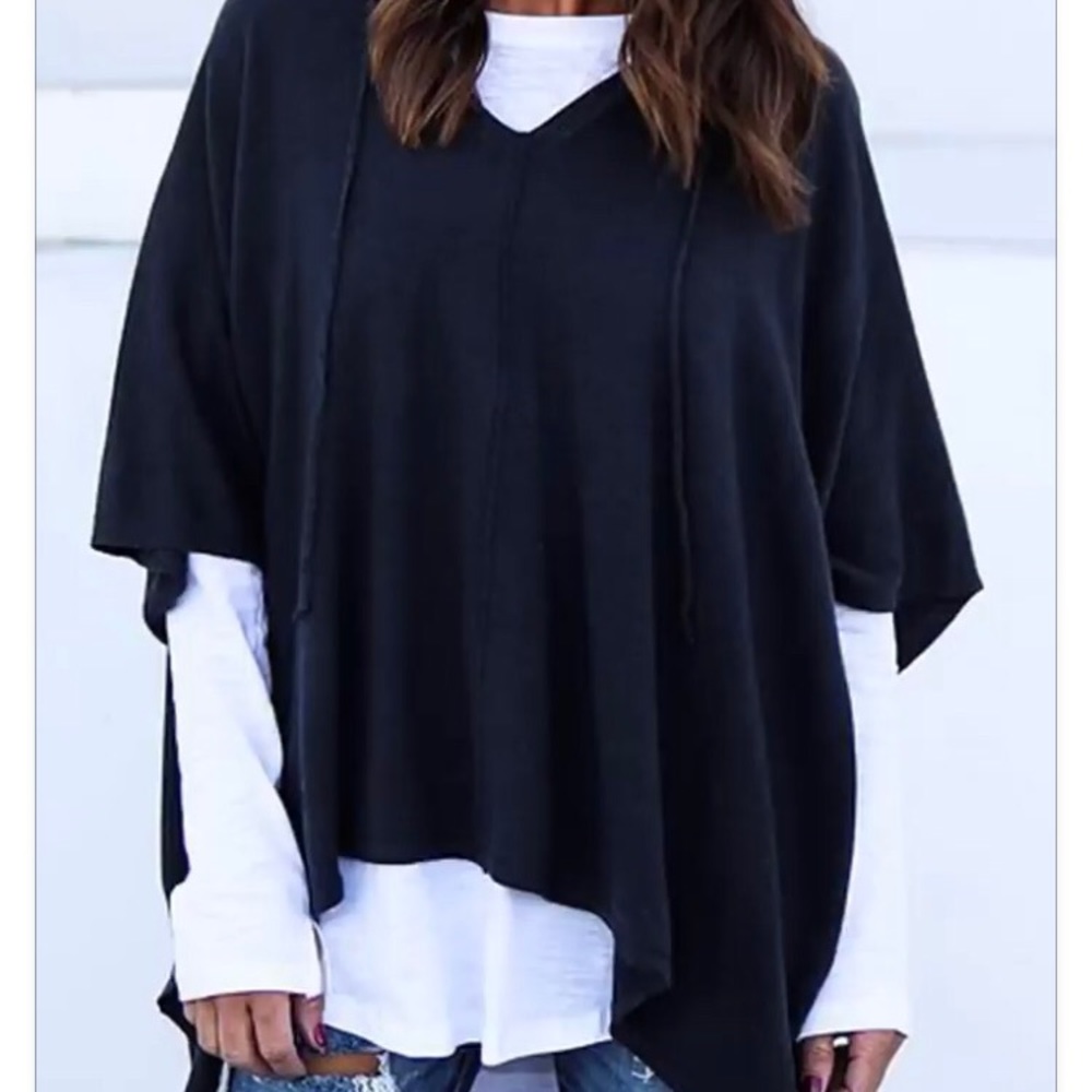 Navy and white layer top